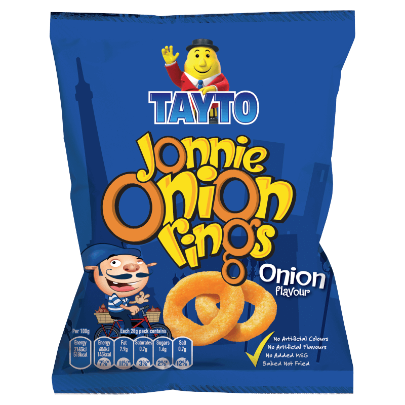Box of Tayto Jonnie Onion Rings | Box of 50 Packets (28g)